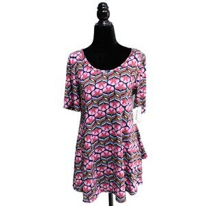 NWT LuLaRoe Pink Flower Perfect T, Size XX-Small
